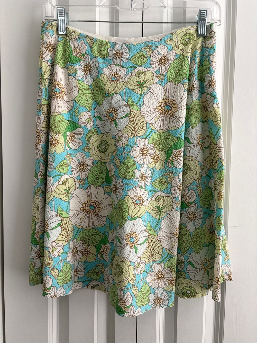 Vintage GAP Floral Skirt in Aqua, White & Green